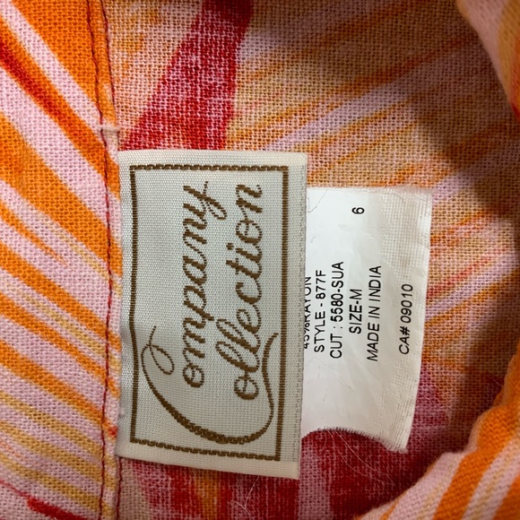 Vintage Company Collection Linen Blend Short/Jacket Womens Size M Orange Floral - Picture 6 of 16